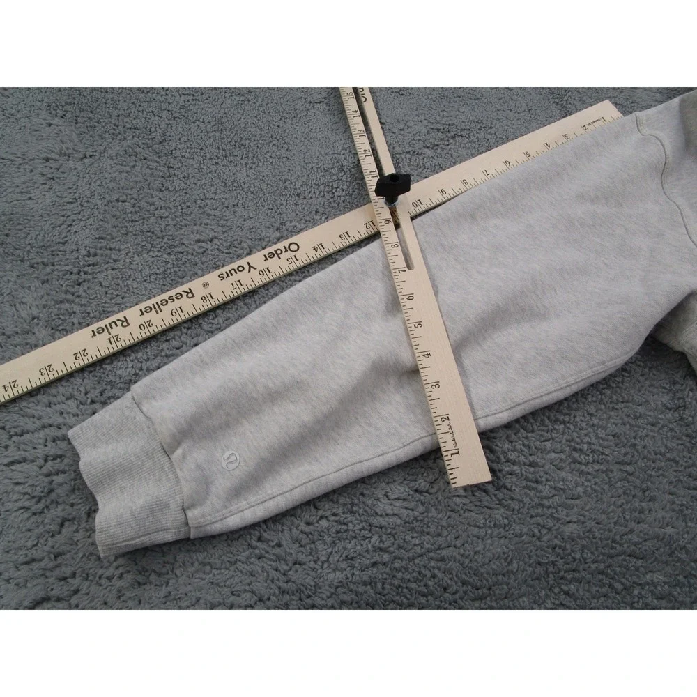 Lululemon Mens Quarter Zip Sweatshirt Heather Gray Fleece Pullover Mock Neck